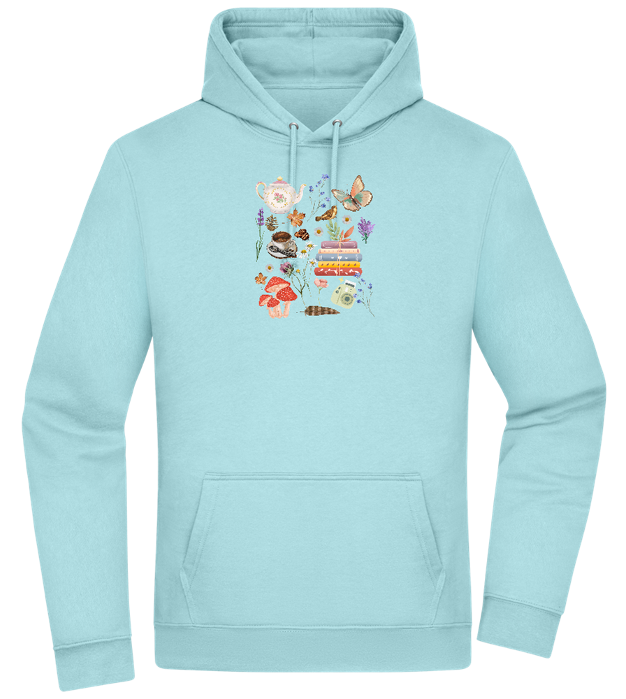 Autumn Vibes Design - Premium Essential Unisex Hoodie_POOL BLUE_front