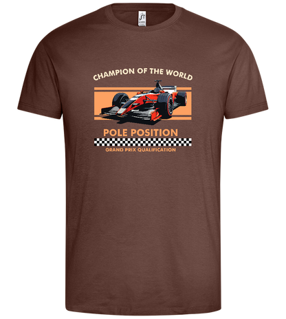 Champion of the World Design - Premium men's t-shirt_CHOCOLATE_front