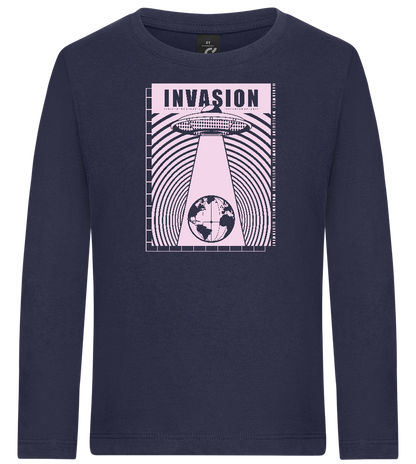 Invasion Ufo Design - Premium kids long sleeve t-shirt_FRENCH NAVY_front