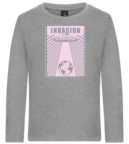 Invasion Ufo Design - Premium kids long sleeve t-shirt_ORION GREY_front