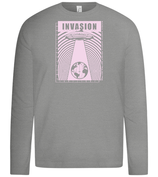 Invasion Ufo Design - Premium kids long sleeve t-shirt_ORION GREY_front