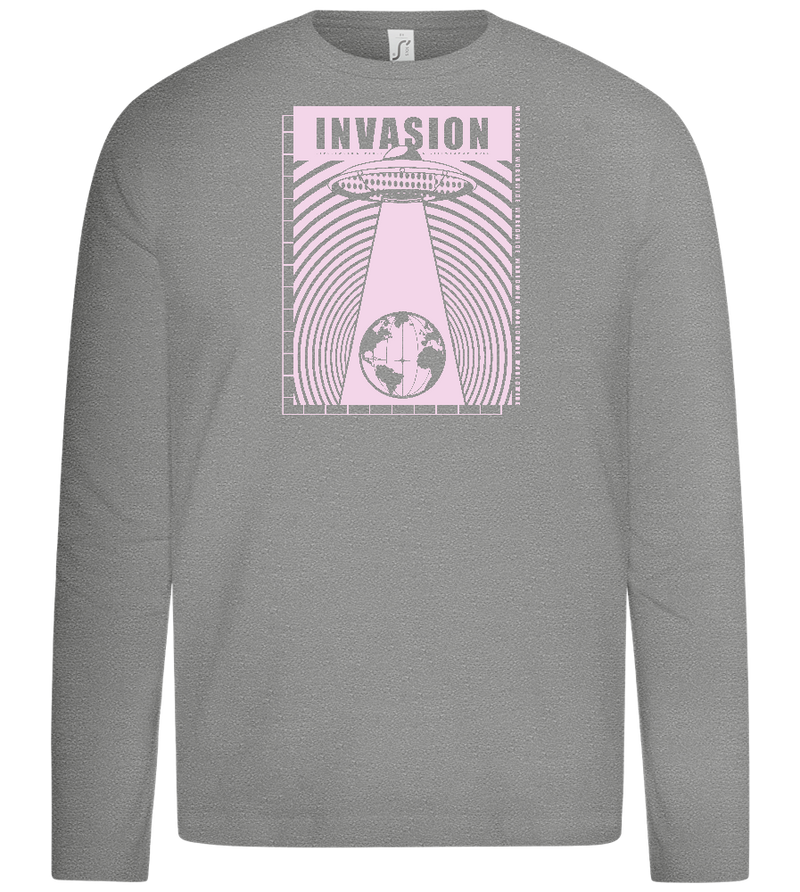 Invasion Ufo Design - Premium kids long sleeve t-shirt_ORION GREY_front