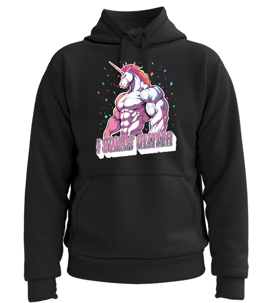 I Sweat Glitter Design - Premium unisex hoodie_BLACK_front