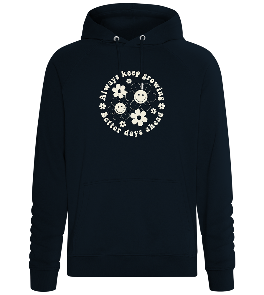 Keep Growing Smiley Design - Comfort unisex hoodie_BLACK_front