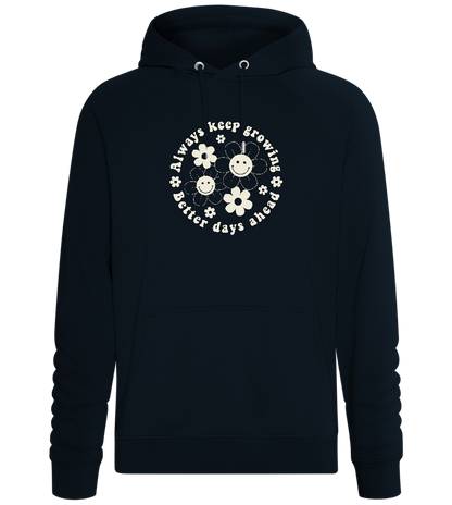 Keep Growing Smiley Design - Comfort unisex hoodie_BLACK_front