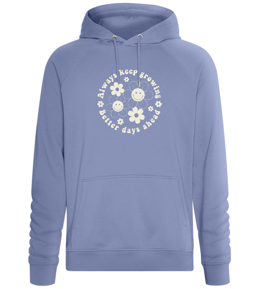 Keep Growing Smiley Design - Comfort unisex hoodie_BLUE_front