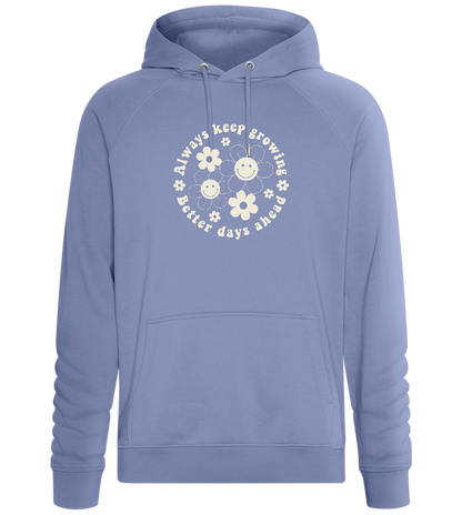 Keep Growing Smiley Design - Comfort unisex hoodie_BLUE_front