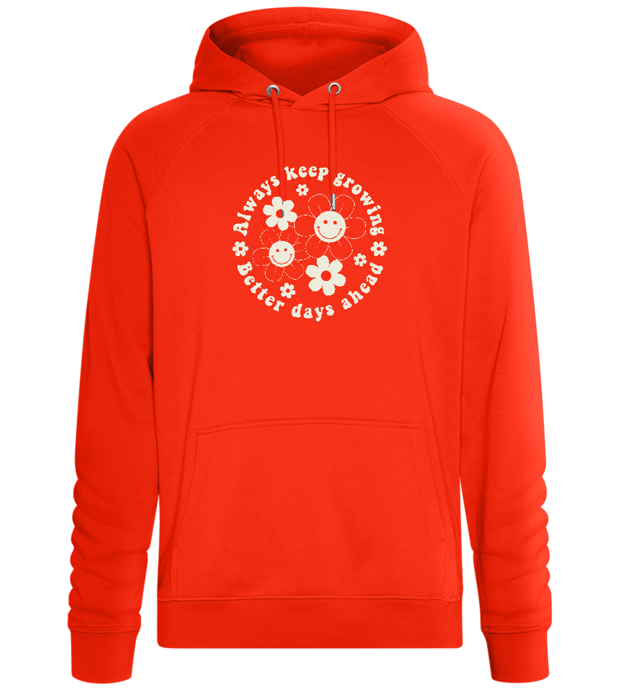 Keep Growing Smiley Design - Comfort unisex hoodie_BURNT ORANGE_front