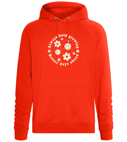 Keep Growing Smiley Design - Comfort unisex hoodie_BURNT ORANGE_front