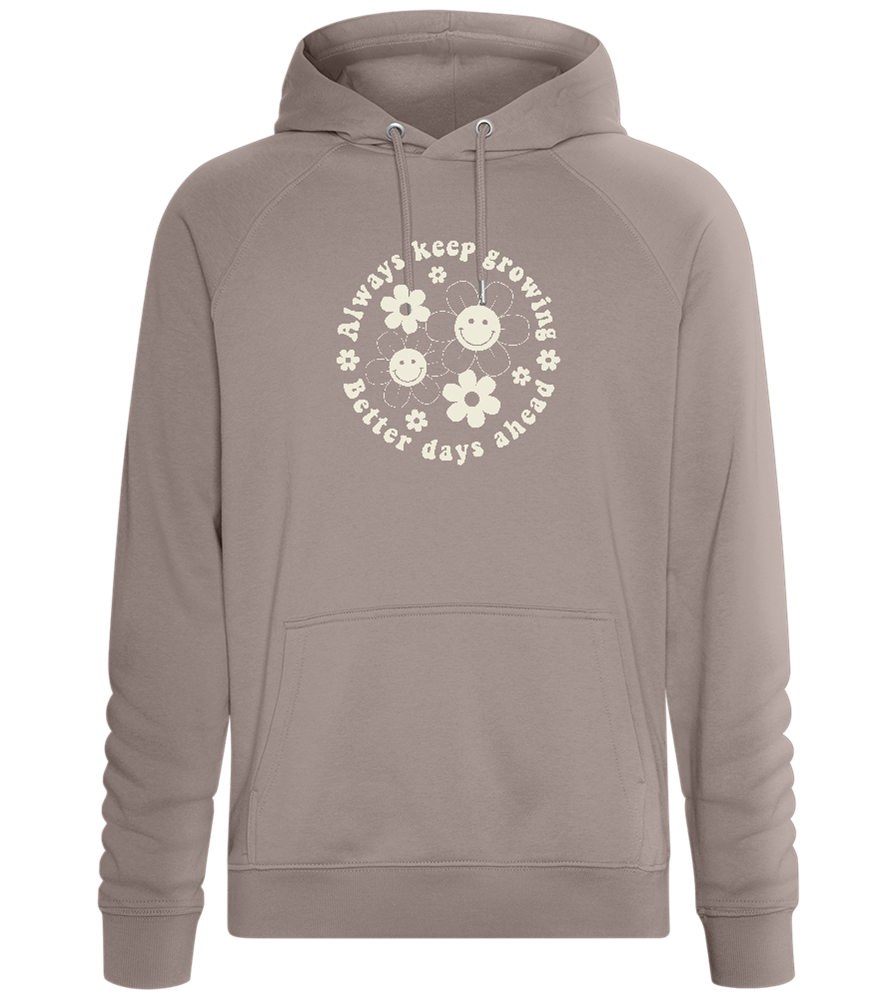 Keep Growing Smiley Design - Comfort unisex hoodie_CHARCOAL CHIN_front