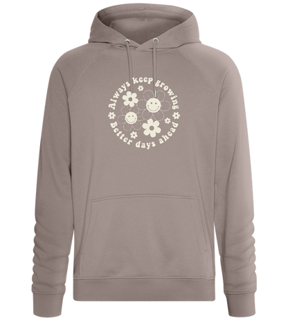 Keep Growing Smiley Design - Comfort unisex hoodie_CHARCOAL CHIN_front