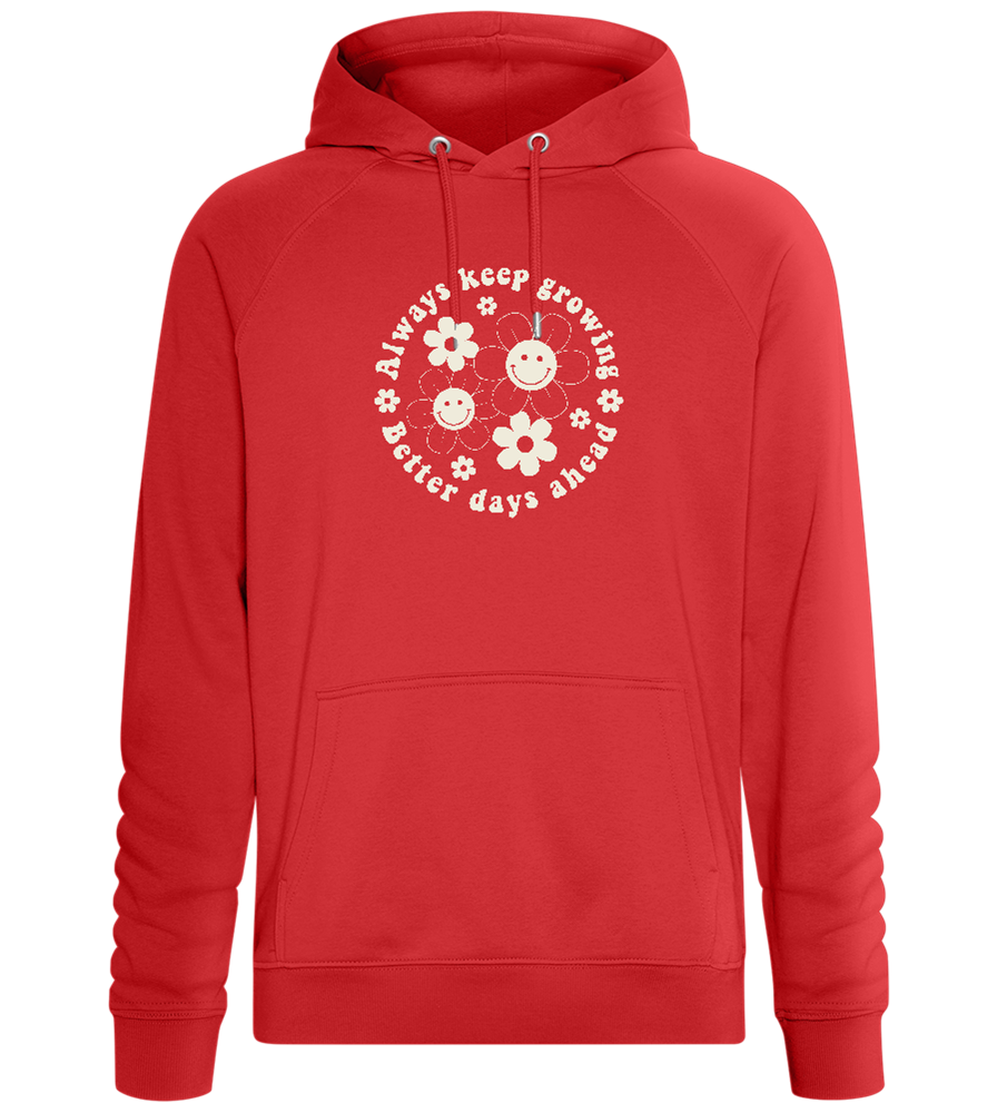 Keep Growing Smiley Design - Comfort unisex hoodie_RED_front