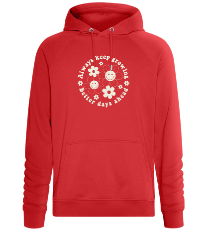 Keep Growing Smiley Design - Comfort unisex hoodie_RED_front