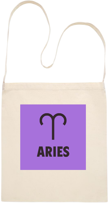 Zodiac Aries Design - Essential cross shoulder cotton tote bag_BEIGE_front