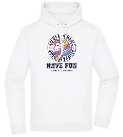 Believe in Magic Unicorn Design - Premium Essential Unisex Hoodie_WHITE_front