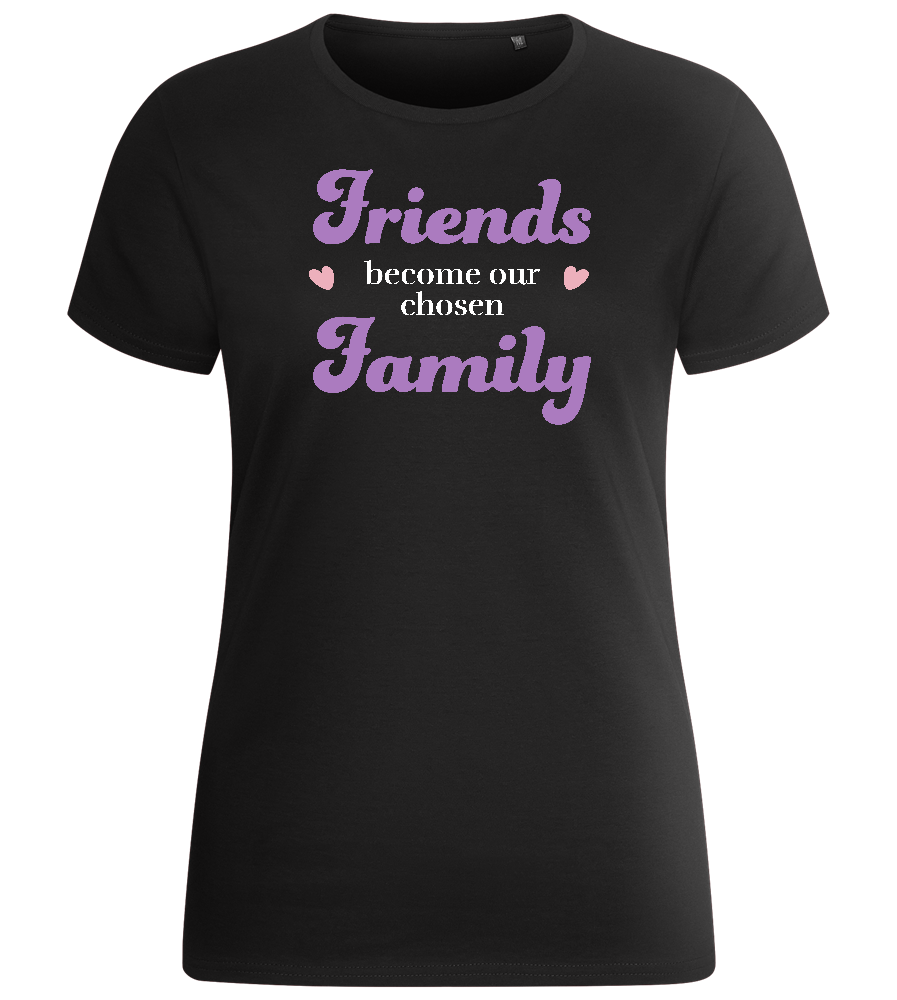 Chosen Family Design - Basic women's fitted t-shirt_DEEP BLACK_front