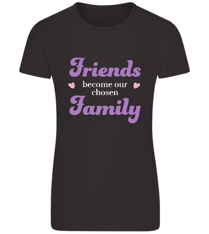 Chosen Family Design - Basic women's fitted t-shirt_DEEP BLACK_front