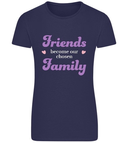 Chosen Family Design - Basic women's fitted t-shirt_FRENCH NAVY_front