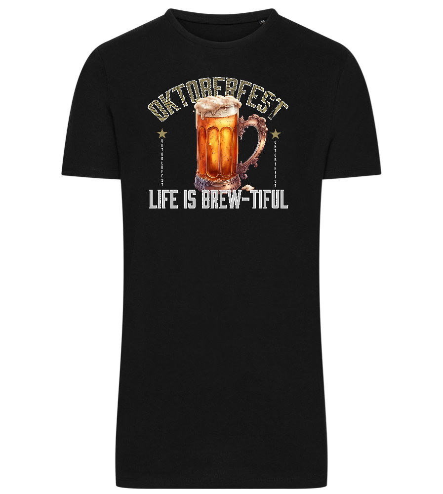 Life is Brew-tiful Design - Comfort men's long t-shirt_DEEP BLACK_front