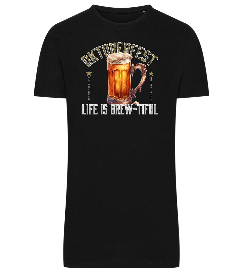 Life is Brew-tiful Design - Comfort men's long t-shirt_DEEP BLACK_front