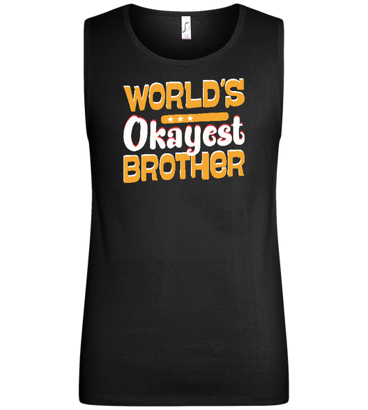 World's Okayest Brother Design - Basic men's tank top_DEEP BLACK_front