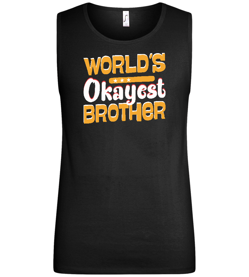 World's Okayest Brother Design - Basic men's tank top_DEEP BLACK_front