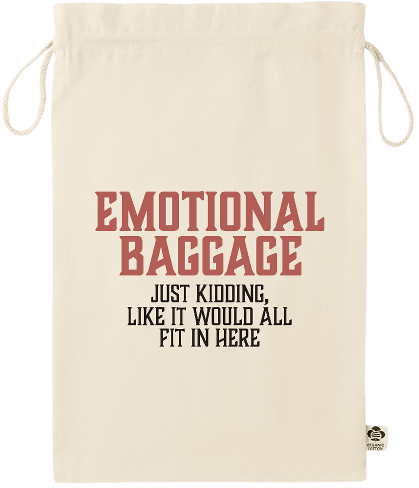 Emotional Baggage Design - Essential large organic drawcord gift bag_BEIGE_front