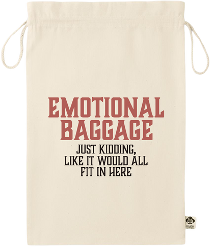 Emotional Baggage Design - Essential large organic drawcord gift bag_BEIGE_front