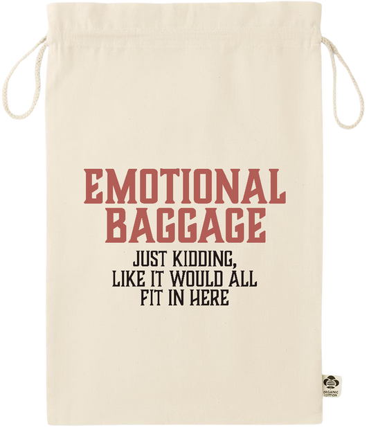 Emotional Baggage Design - Essential large organic drawcord gift bag_BEIGE_front