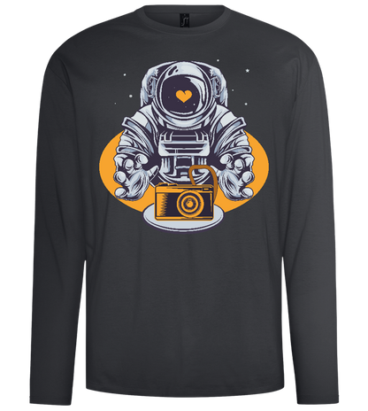 Spaceman Camera Design - Comfort men's long sleeve t-shirt_DARK GRAY_front