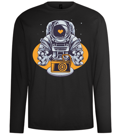 Spaceman Camera Design - Comfort men's long sleeve t-shirt_DEEP BLACK_front