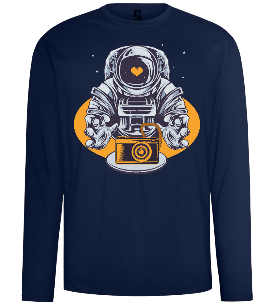 Spaceman Camera Design - Comfort men's long sleeve t-shirt_MARINE_front