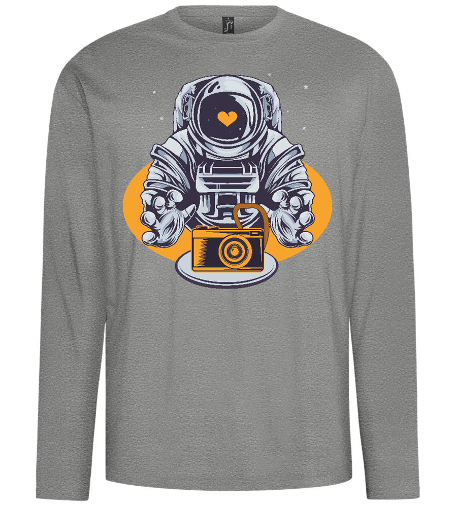 Spaceman Camera Design - Comfort men's long sleeve t-shirt_ORION GREY_front