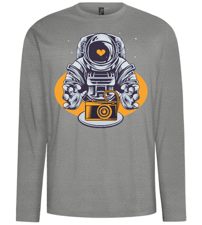 Spaceman Camera Design - Comfort men's long sleeve t-shirt_ORION GREY_front