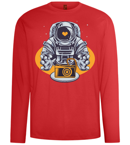 Spaceman Camera Design - Comfort men's long sleeve t-shirt_RED_front