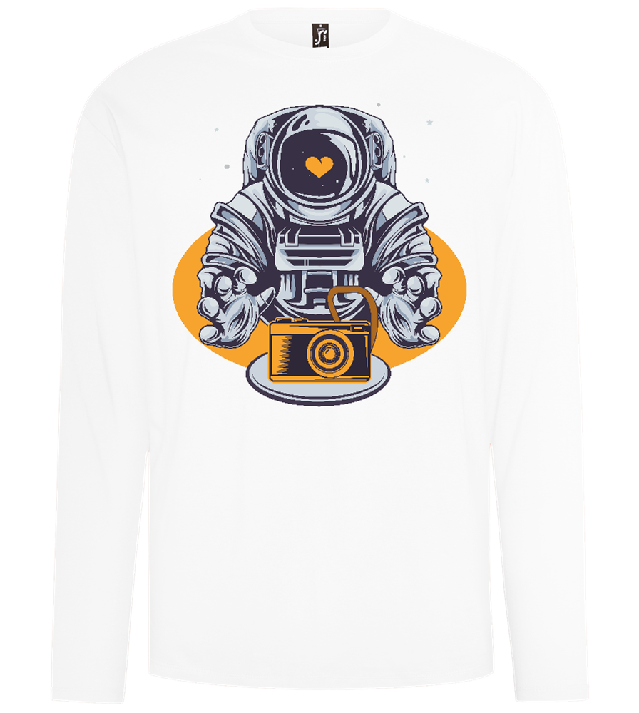 Spaceman Camera Design - Comfort men's long sleeve t-shirt_WHITE_front