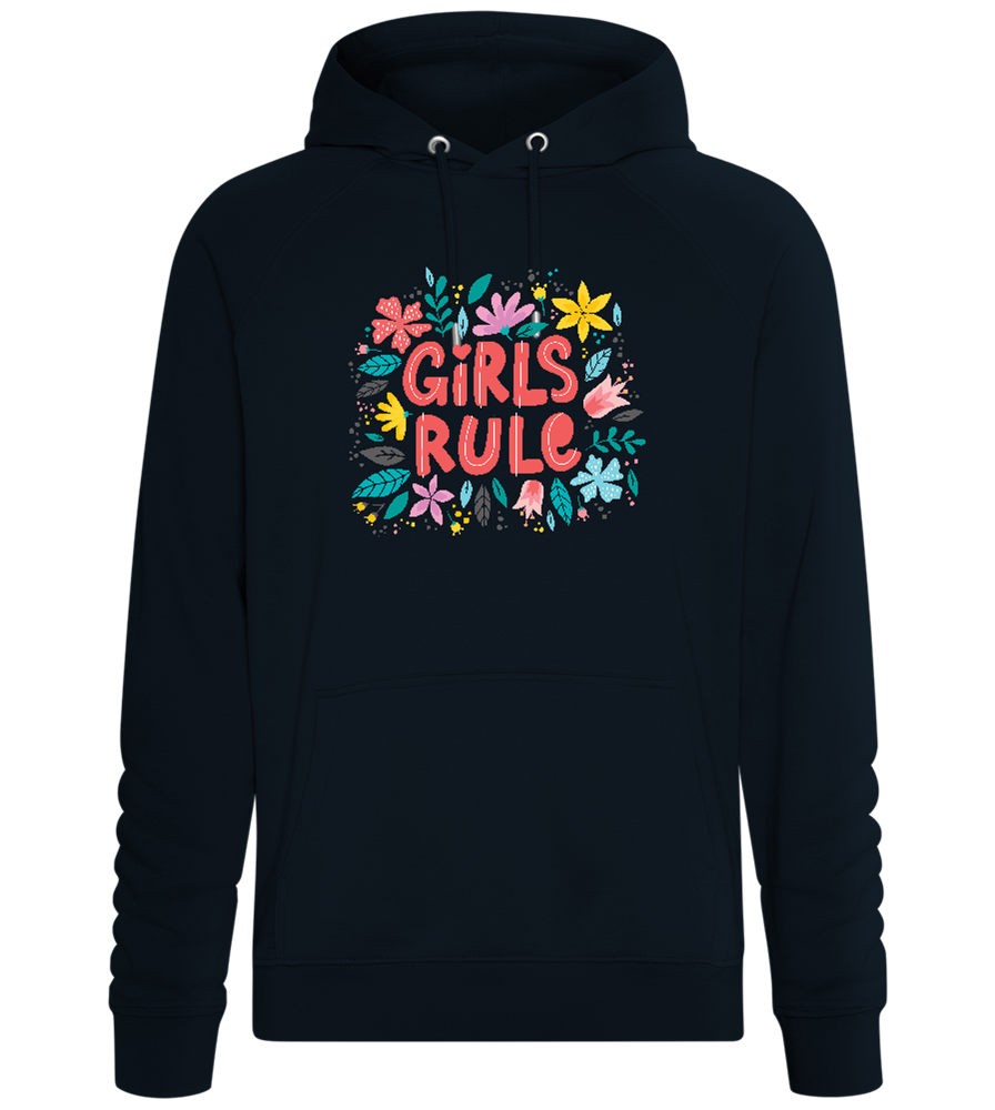 Girls Rule Flowers Design - Comfort unisex hoodie_BLACK_front