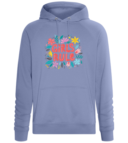 Girls Rule Flowers Design - Comfort unisex hoodie_BLUE_front