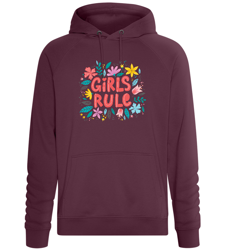 Girls Rule Flowers Design - Comfort unisex hoodie_BORDEAUX_front