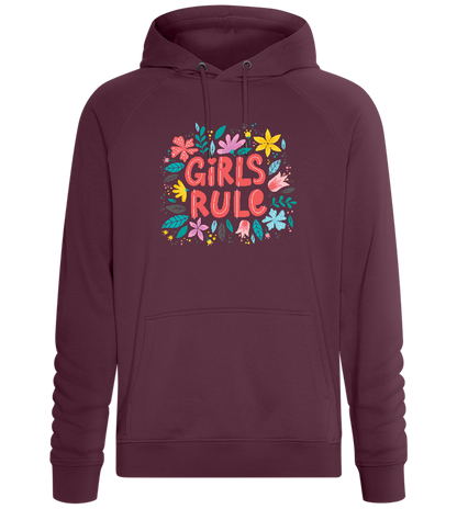 Girls Rule Flowers Design - Comfort unisex hoodie_BORDEAUX_front