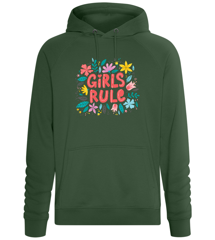 Girls Rule Flowers Design - Comfort unisex hoodie_GREEN BOTTLE_front