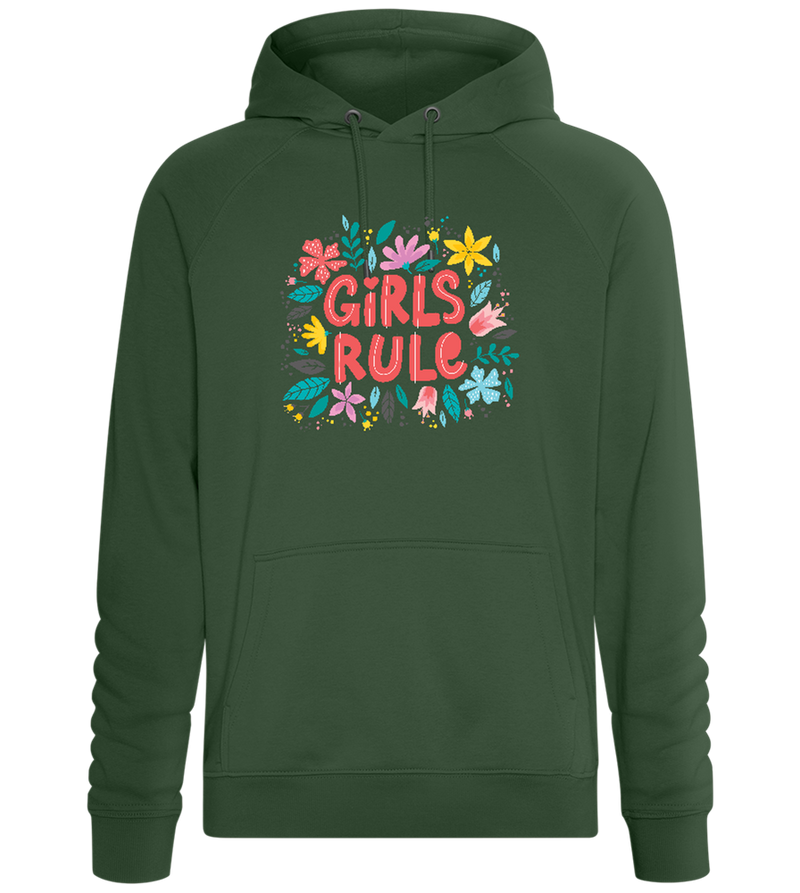 Girls Rule Flowers Design - Comfort unisex hoodie_GREEN BOTTLE_front