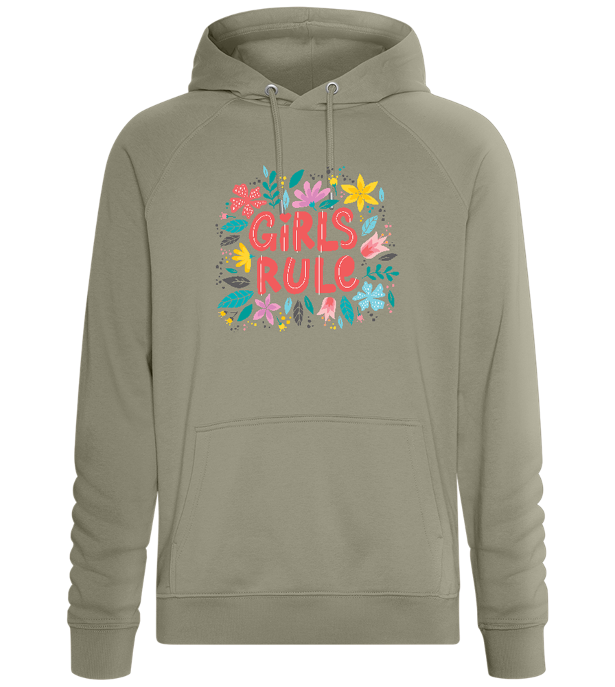 Girls Rule Flowers Design - Comfort unisex hoodie_KHAKI_front