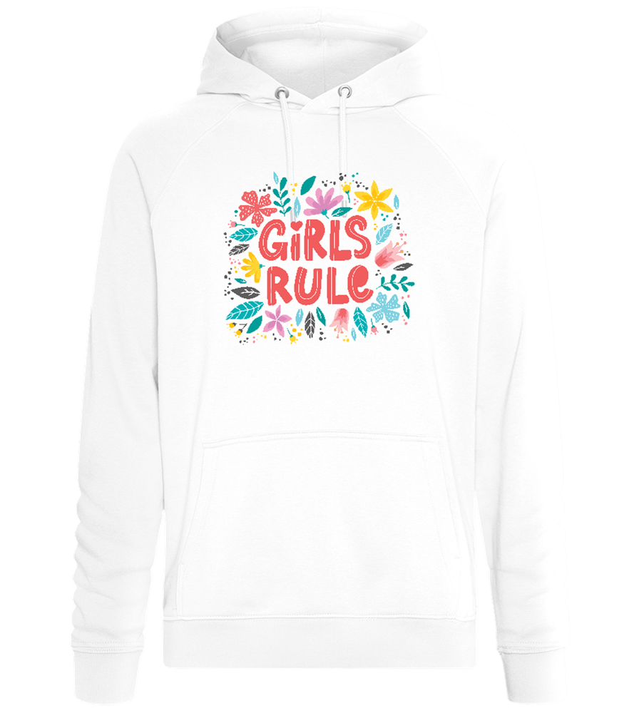 Girls Rule Flowers Design - Comfort unisex hoodie_WHITE_front