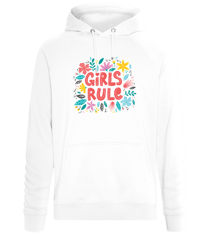 Girls Rule Flowers Design - Comfort unisex hoodie_WHITE_front