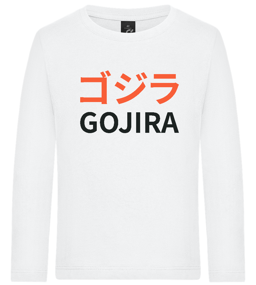 Gojira Design - Premium kids long sleeve t-shirt_WHITE_front