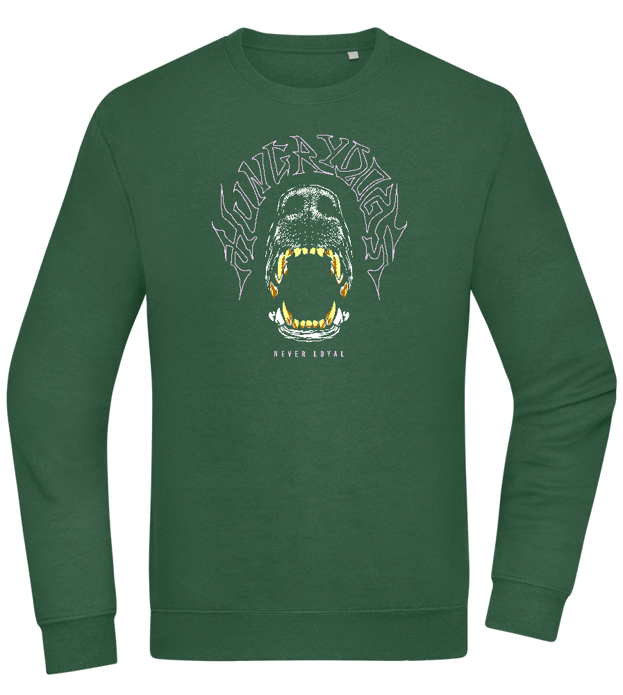 Hungry Dogs Design - Comfort Essential Unisex Sweater_GREEN BOTTLE_front