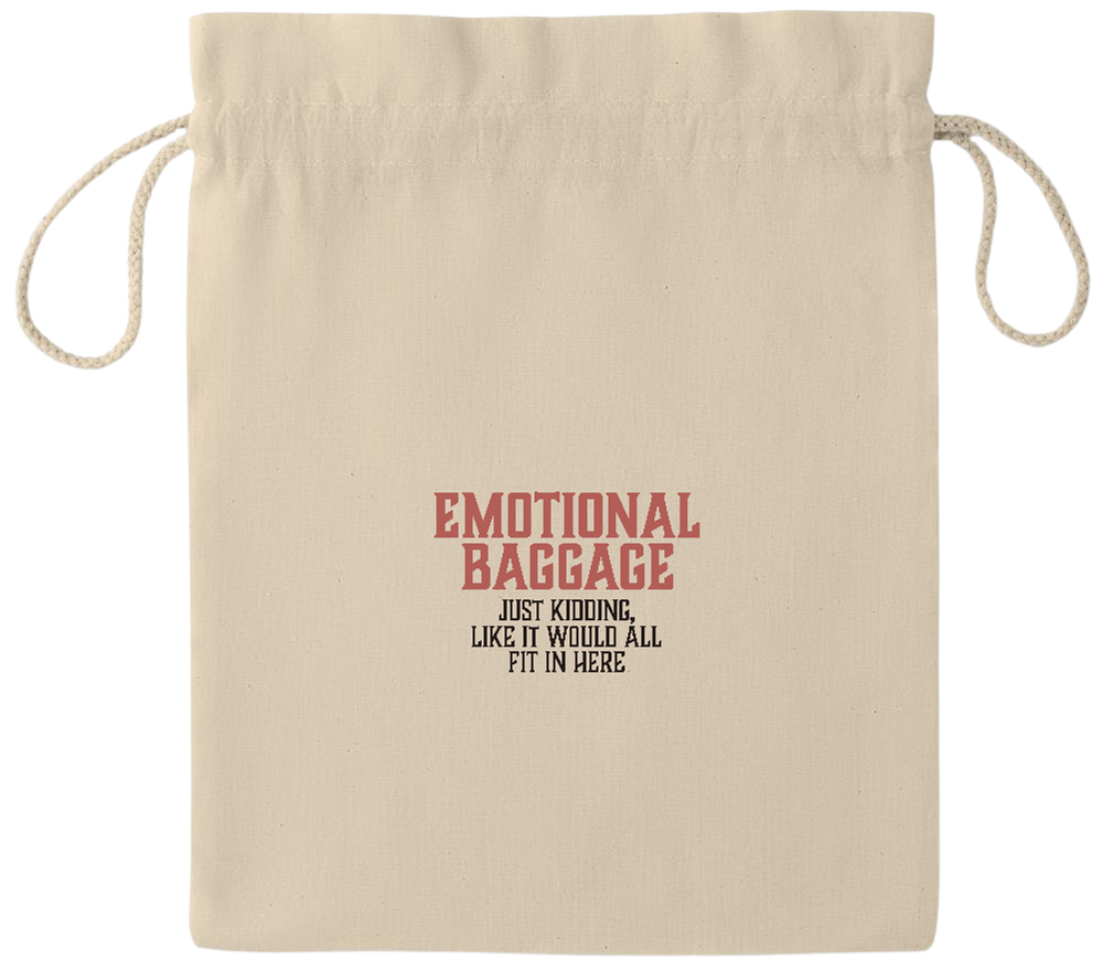 Emotional Baggage Design - Essential medium drawcord gift bag_BEIGE_front