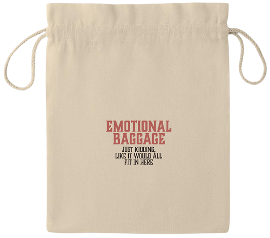 Emotional Baggage Design - Essential medium drawcord gift bag_BEIGE_front