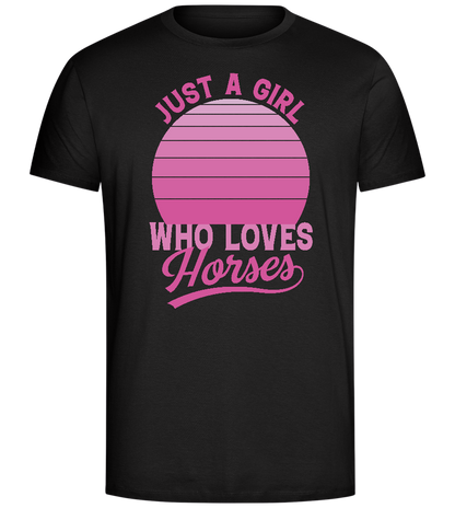 Just a Girl Who Loves Horses Design - Comfort Unisex T-Shirt_DEEP BLACK_front